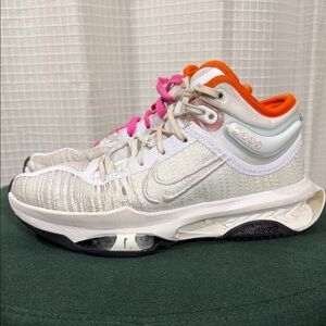 NIKE AIR ZOOM GT JUMP 2 WHITE ORANGE Wms 9 SHOES men 7.5 volleyball basketball